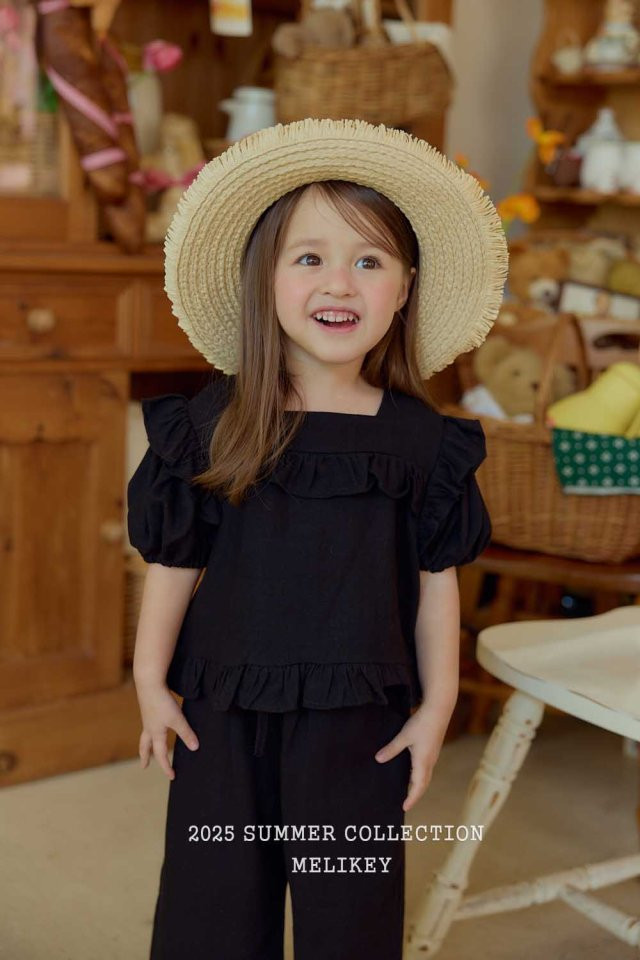 Melikey - Korean Children Fashion - #kidsshorts - Frill Linen Set - 3