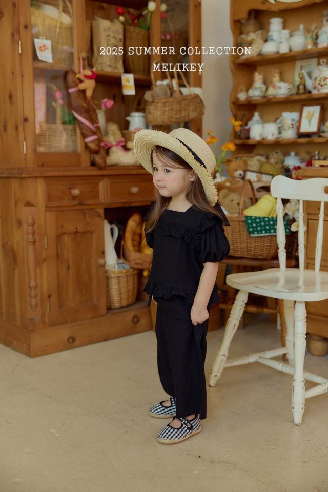 Melikey - Korean Children Fashion - #kidsshorts - Frill Linen Set - 4