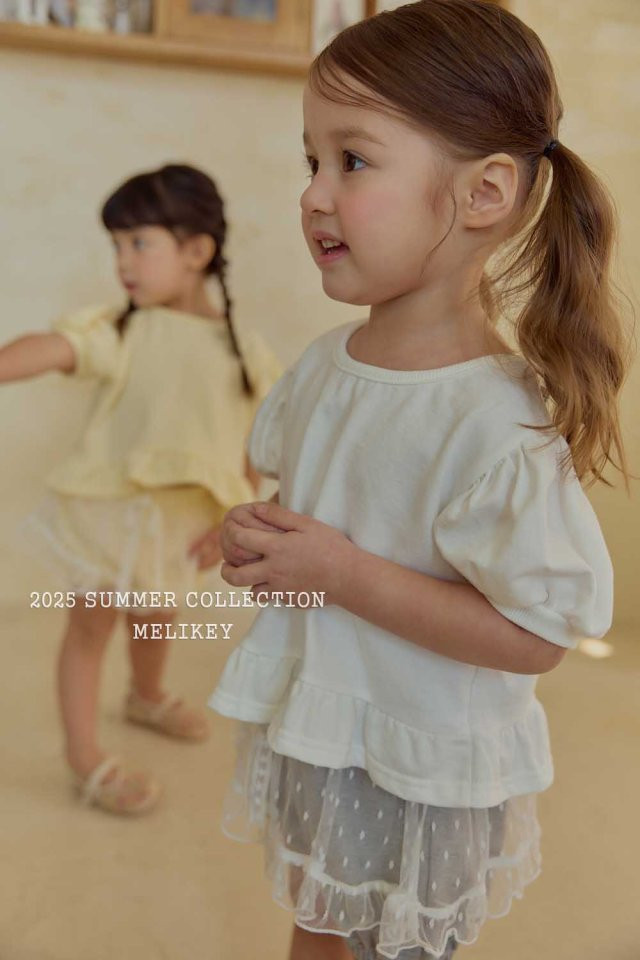 Melikey - Korean Children Fashion - #kidsstore - Lulu Frill Ribbon Tee - 7