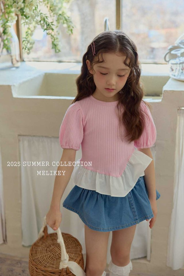 Melikey - Korean Children Fashion - #kidsstore - Frill Puff Tee - 3