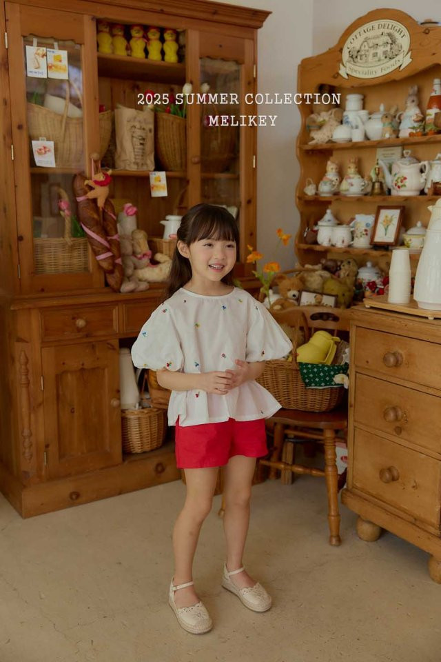 Melikey - Korean Children Fashion - #kidzfashiontrend - Flower Puff Blouse - 11