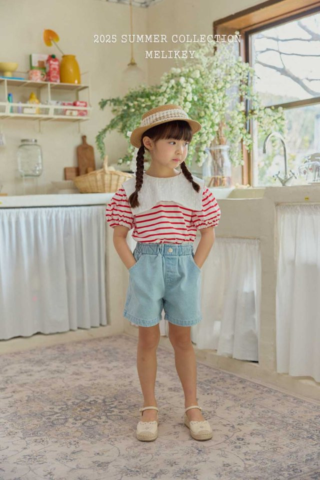 Melikey - Korean Children Fashion - #kidzfashiontrend - Heart Denim Shorts - 9