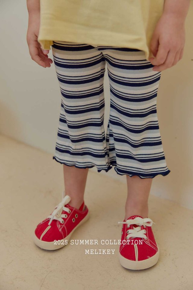 Melikey - Korean Children Fashion - #kidzfashiontrend - Color Stripe Bootcut Pants - 6