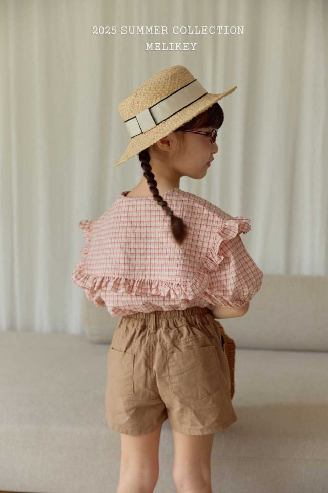 Melikey - Korean Children Fashion - #kidzfashiontrend - Salty Check Collar Blouse - 5