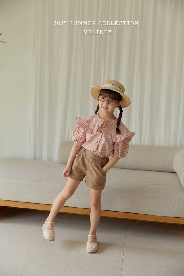 Melikey - Korean Children Fashion - #kidsstore - Linen Short Shorts - 4