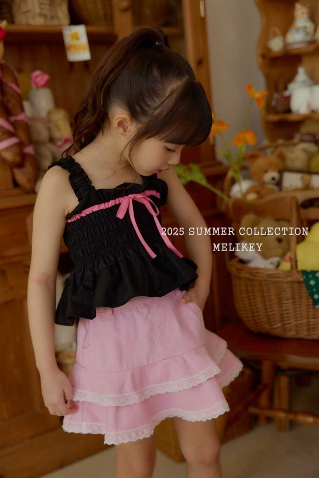 Melikey - Korean Children Fashion - #kidzfashiontrend - Jenny Ribbon Sleeveless Blouse - 3
