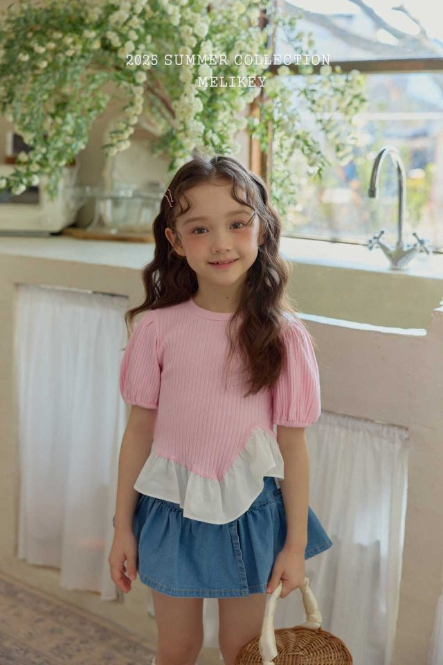 Melikey - Korean Children Fashion - #kidsstore - Frill Puff Tee - 4