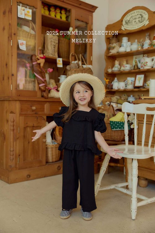 Melikey - Korean Children Fashion - #littlefashionista - Frill Linen Set - 7