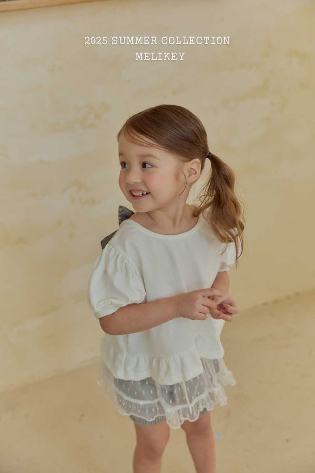 Melikey - Korean Children Fashion - #littlefashionista - Lulu Frill Ribbon Tee - 10