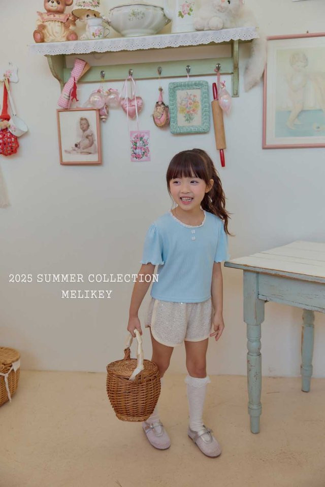 Melikey - Korean Children Fashion - #littlefashionista - Ribbon Button Tee - 12