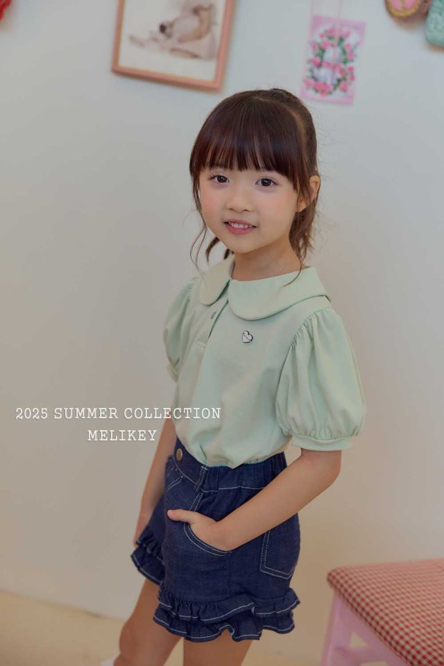 Melikey - Korean Children Fashion - #Kfashion4kids - Heart Label Collar Tee - 4