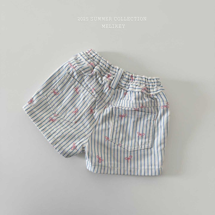 Melikey - Korean Children Fashion - #littlefashionista - Stripe Ribbon Shorts - 3