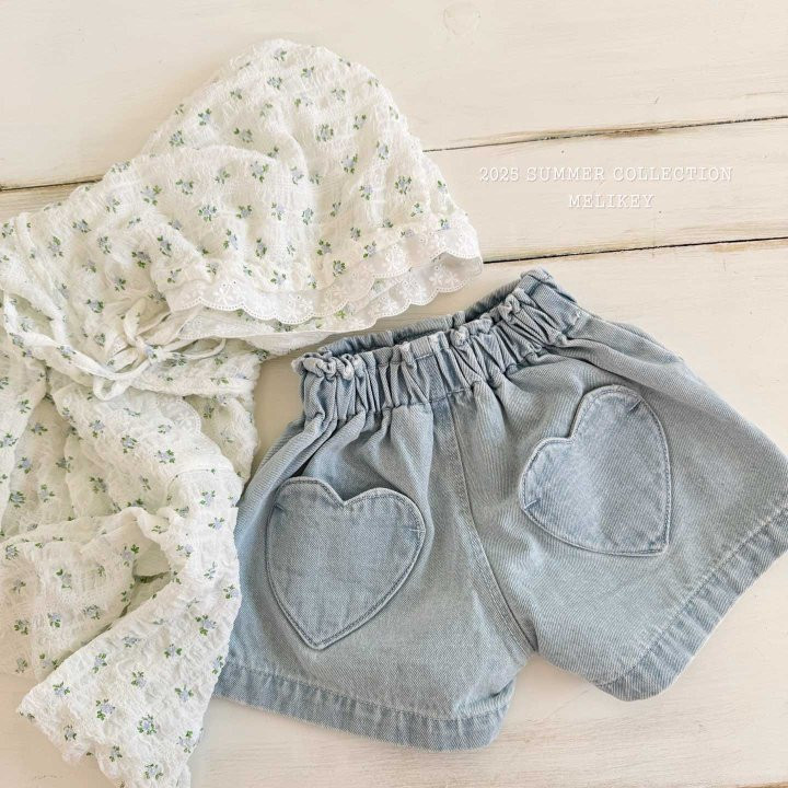 Melikey - Korean Children Fashion - #magicofchildhood - Heart Denim Shorts - 12