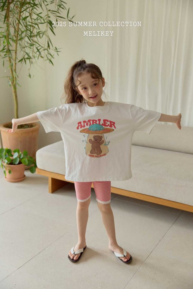 Melikey - Korean Children Fashion - #littlefashionista - Lace Stripe Rib Leggings - 4