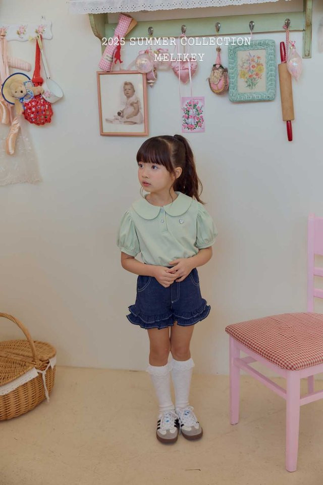 Melikey - Korean Children Fashion - #magicofchildhood - Heart Label Collar Tee - 5