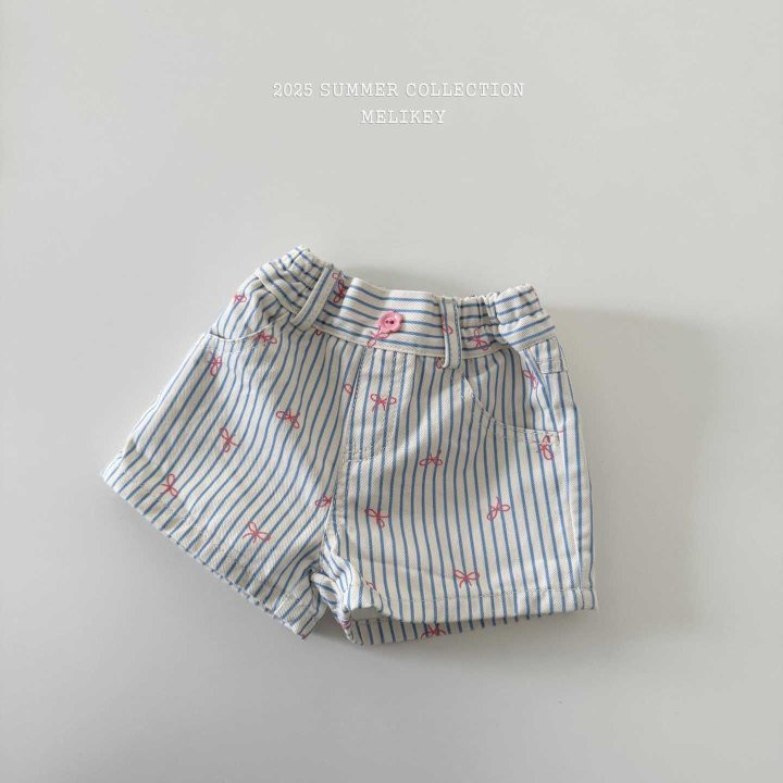 Melikey - Korean Children Fashion - #littlefashionista - Stripe Ribbon Shorts - 4