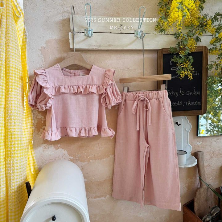 Melikey - Korean Children Fashion - #minifashionista - Frill Linen Set - 9