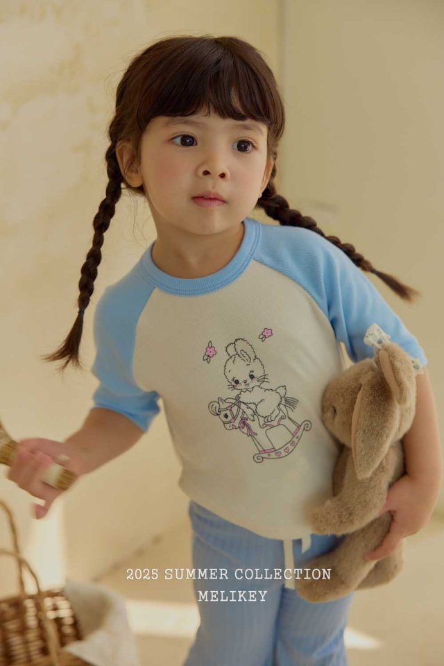 Melikey - Korean Children Fashion - #minifashionista - Rabbit Raglan Tee - 9