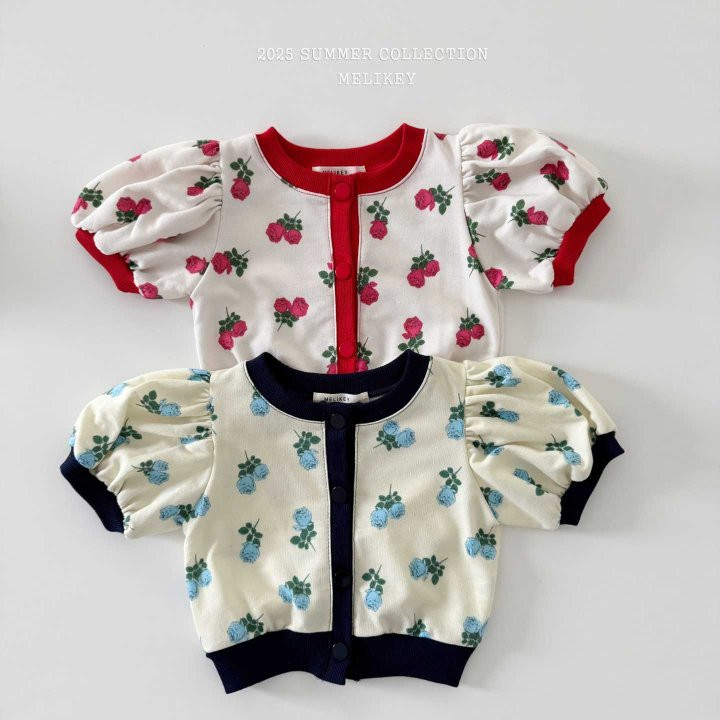 Melikey - Korean Children Fashion - #minifashionista - Rose Puff Cardigan