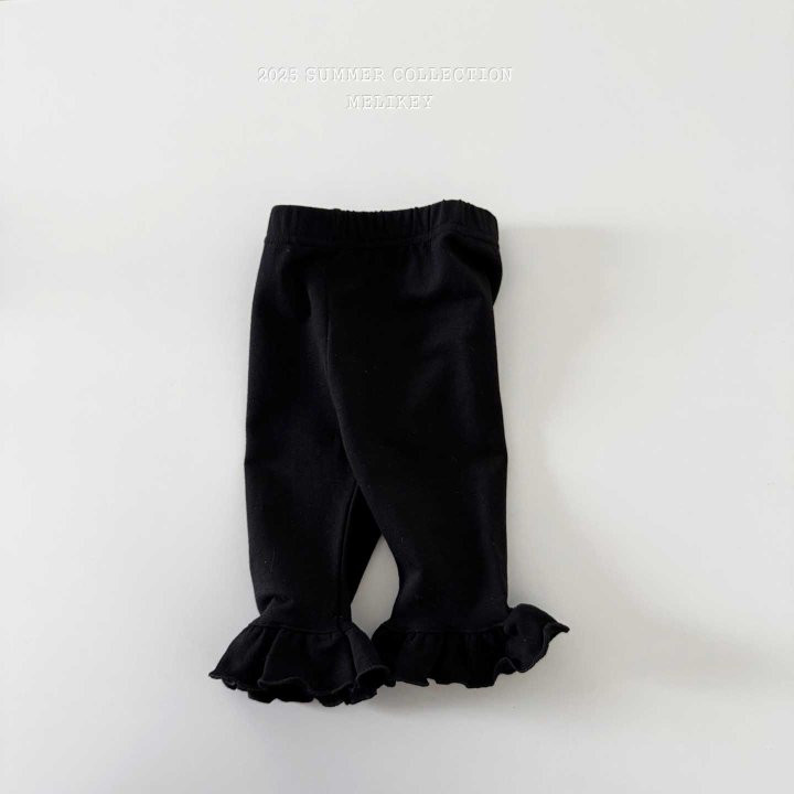 Melikey - Korean Children Fashion - #prettylittlegirls - Frill Black Leggings - 3