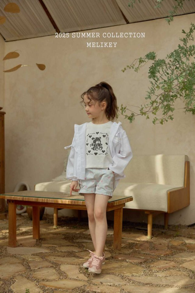 Melikey - Korean Children Fashion - #prettylittlegirls - Stripe Ribbon Shorts - 6