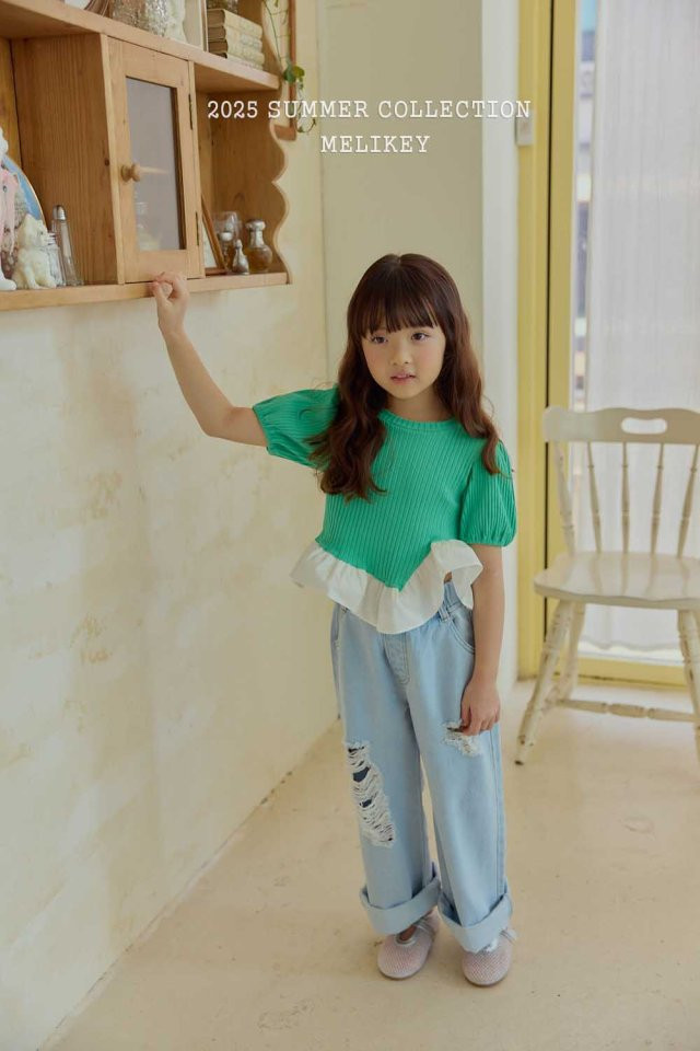 Melikey - Korean Children Fashion - #stylishchildhood - Frill Puff Tee - 12