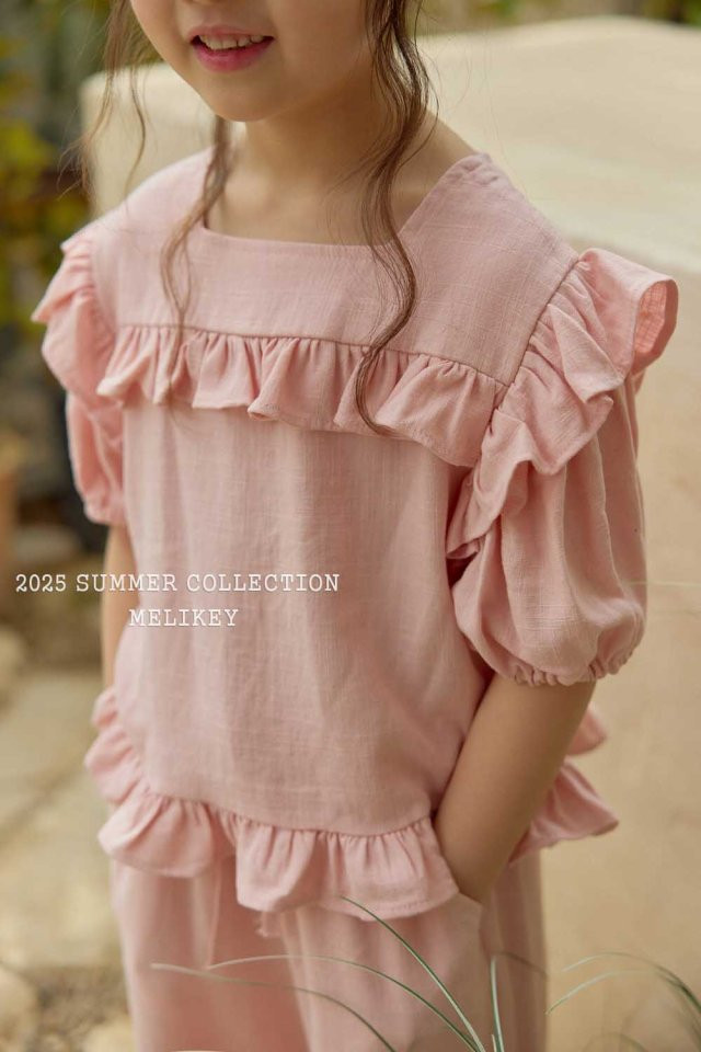 Melikey - Korean Children Fashion - #todddlerfashion - Frill Linen Set - 11
