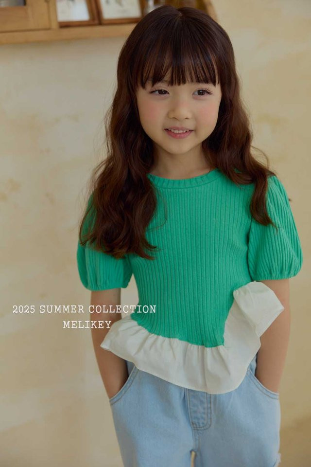 Melikey - Korean Children Fashion - #todddlerfashion - Frill Puff Tee - 10