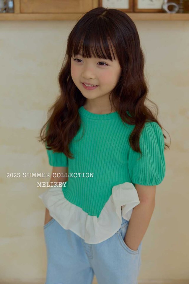 Melikey - Korean Children Fashion - #toddlerclothing - Frill Puff Tee - 11