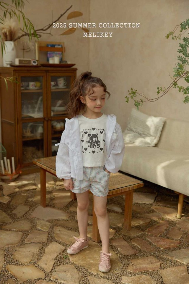 Melikey - Korean Children Fashion - #toddlerclothing - Stripe Ribbon Shorts - 8