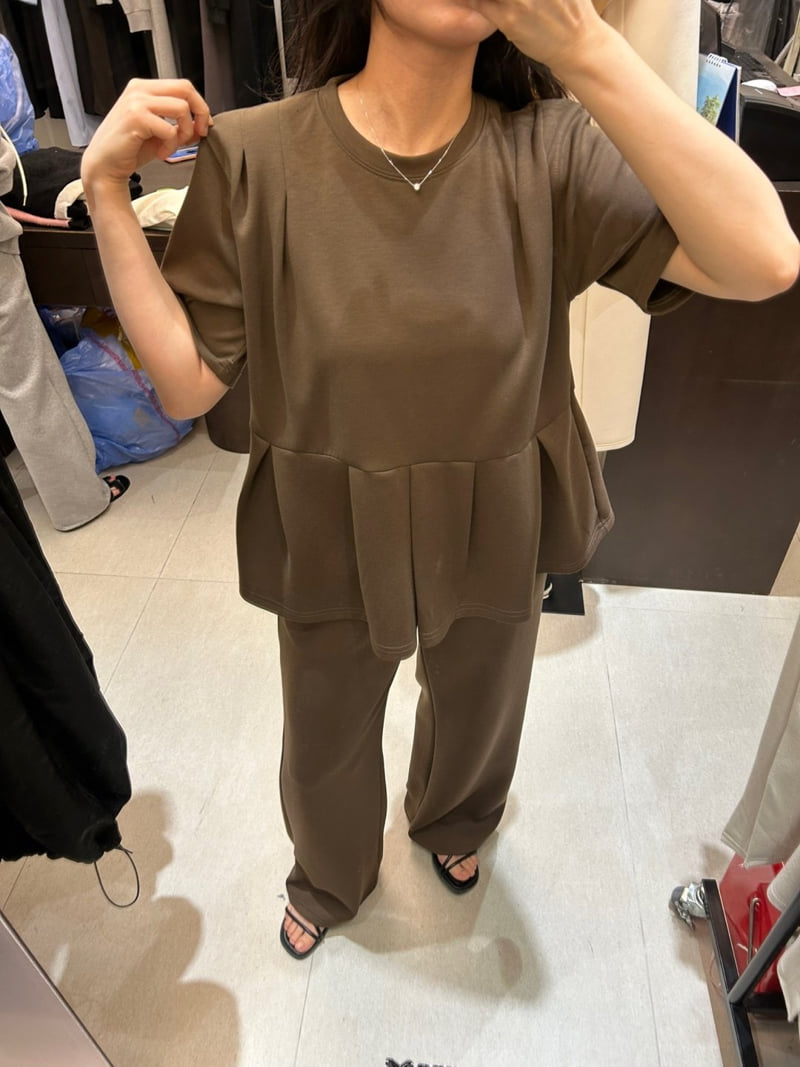 Merry J - Korean Women Fashion - #momslook - Havana Pleated Tee - 3