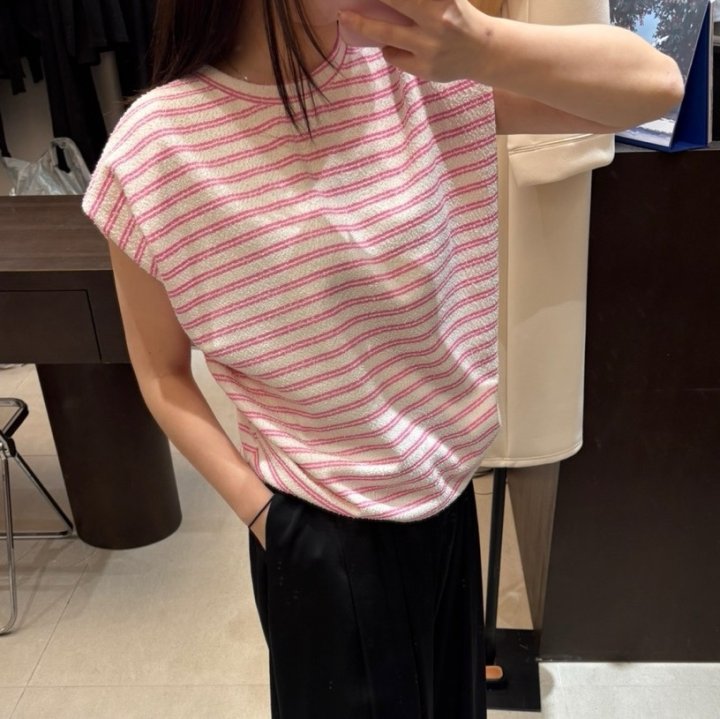 Merry J - Korean Women Fashion - #momslook - Stripe Er Tee - 2