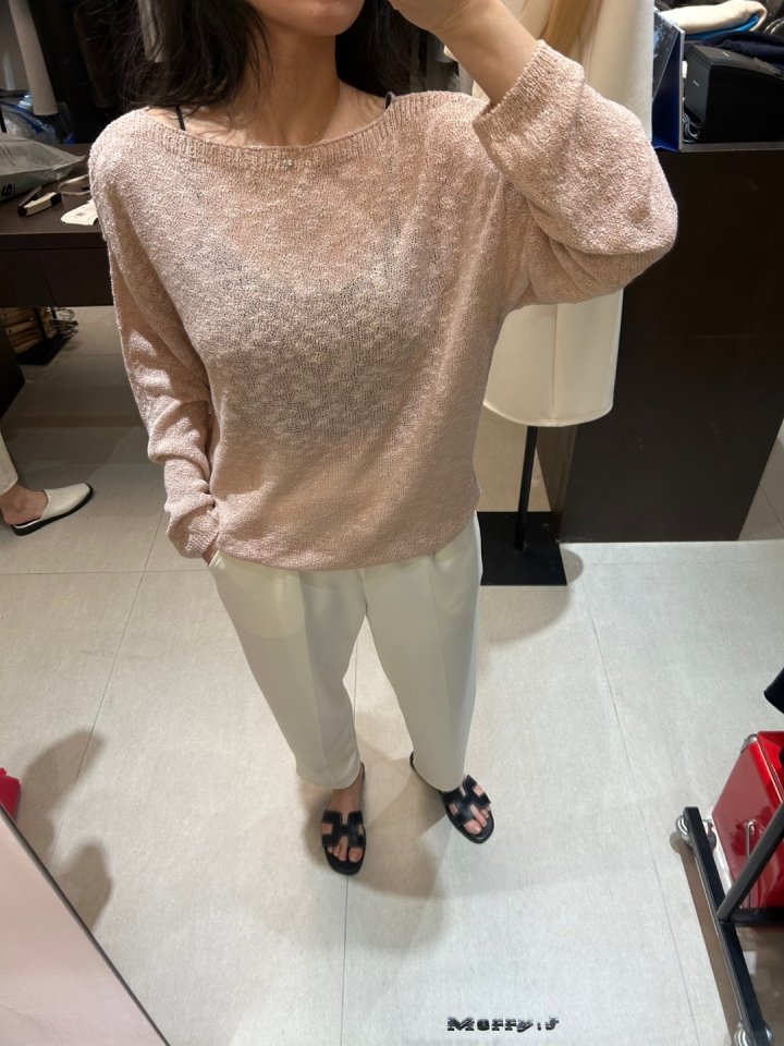 Merry J - Korean Women Fashion - #momslook - Alpha Boat Neck Knit - 3
