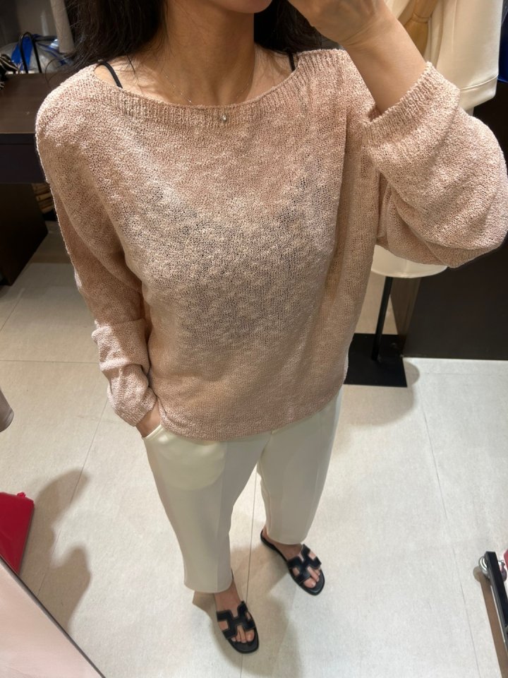 Merry J - Korean Women Fashion - #momslook - Alpha Boat Neck Knit - 5