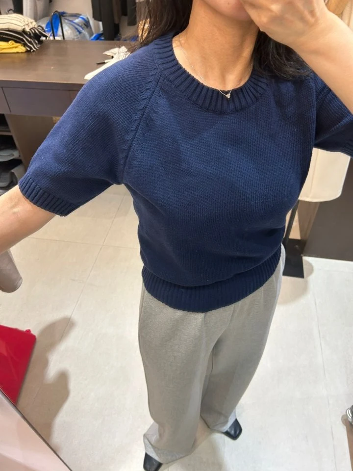 Merry J - Korean Women Fashion - #momslook - Modern Round Short Sleeve Tee - 6