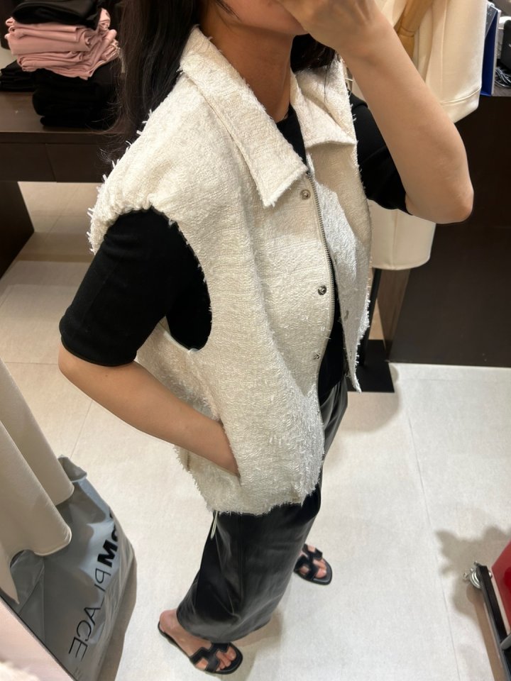 Merry J - Korean Women Fashion - #momslook - Tweed Balloon Vest - 12