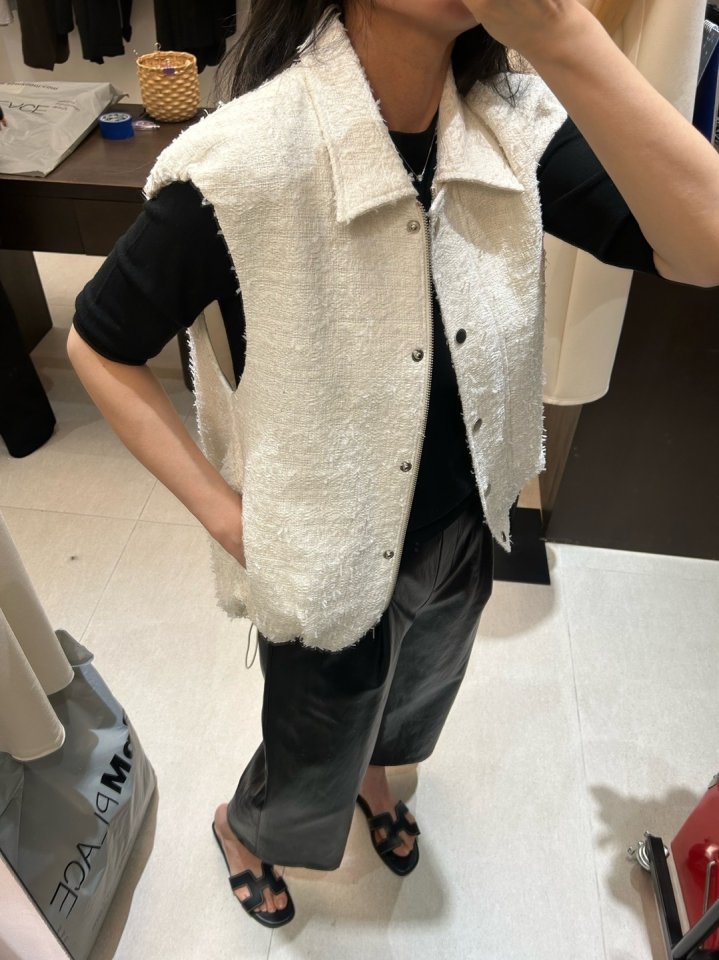 Merry J - Korean Women Fashion - #pursuepretty - Tweed Balloon Vest - 6