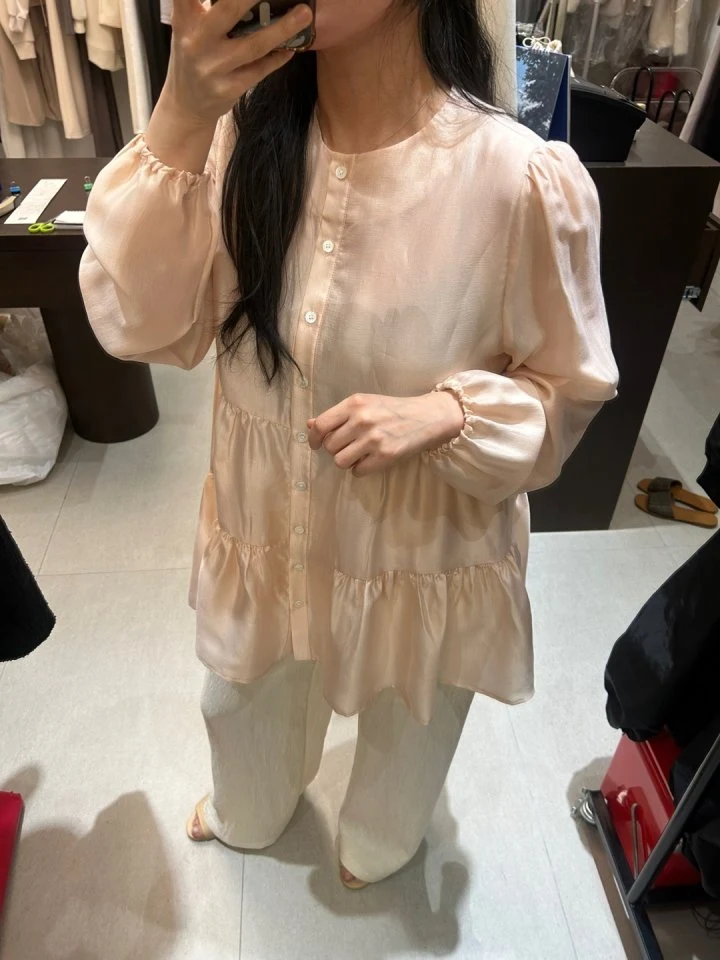 Merry J - Korean Women Fashion - #thelittlethings - Organza Shirring Blouse - 6