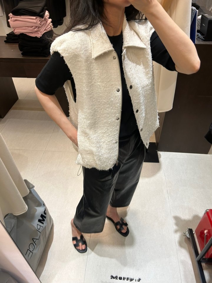 Merry J - Korean Women Fashion - #womensfashion - Tweed Balloon Vest - 4