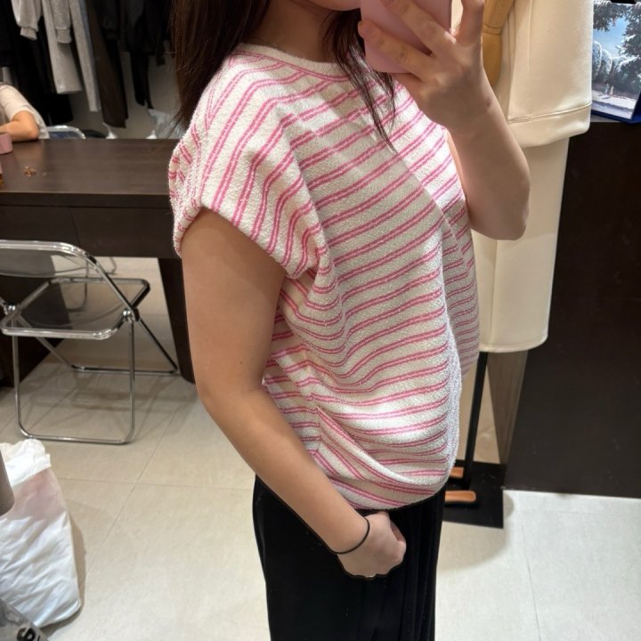 Merry J - Korean Women Fashion - #womensfashion - Stripe Er Tee - 9