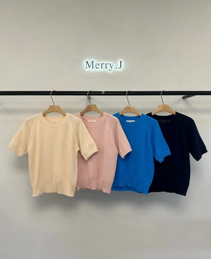 Merry J - Korean Women Fashion - #womensfashion - Modern Round Short Sleeve Tee