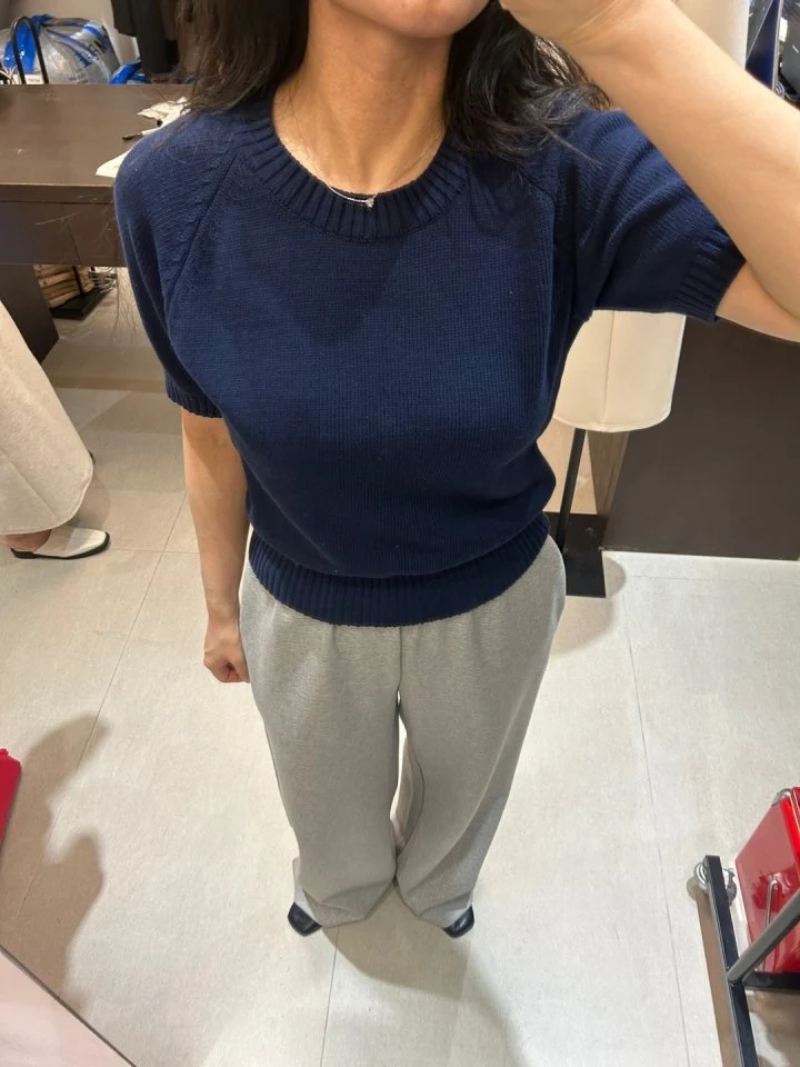 Merry J - Korean Women Fashion - #womensfashion - Modern Round Short Sleeve Tee - 5