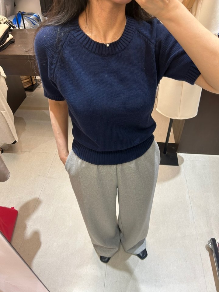 Merry J - Korean Women Fashion - #womensfashion - Modern Round Short Sleeve Tee - 7
