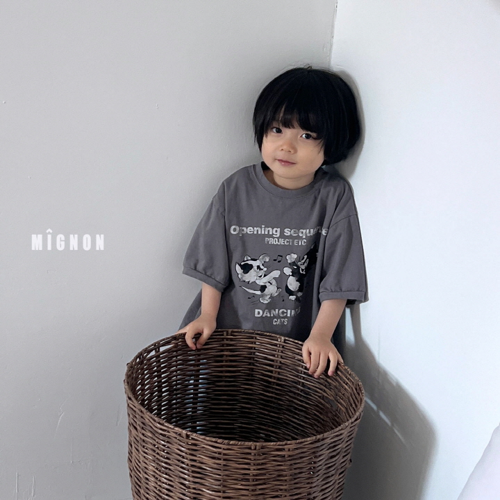 Mignon - Korean Children Fashion - #kidsshorts - Dancing Cat Tee