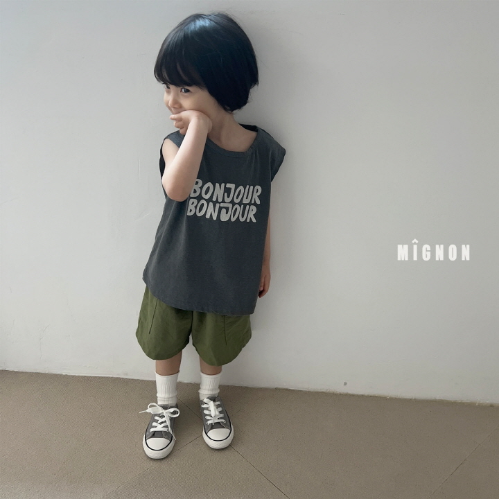 Mignon - Korean Children Fashion - #kidsshorts - Pigment Sleeveless Tee - 7