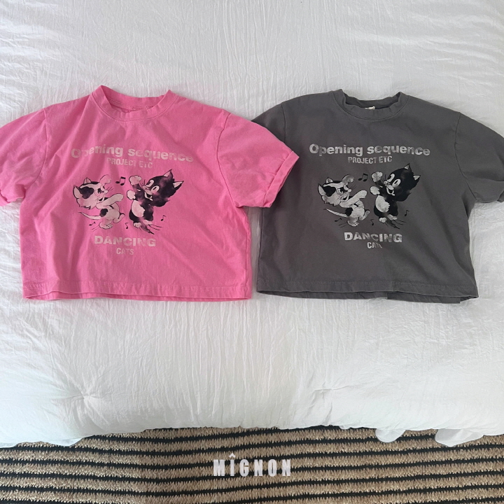 Mignon - Korean Children Fashion - #prettylittlegirls - Dancing Cat Tee - 8