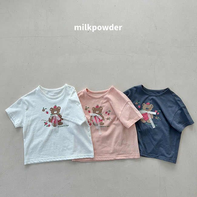 Milk Powder - Korean Children Fashion - #discoveringself - Berry Bear Tee