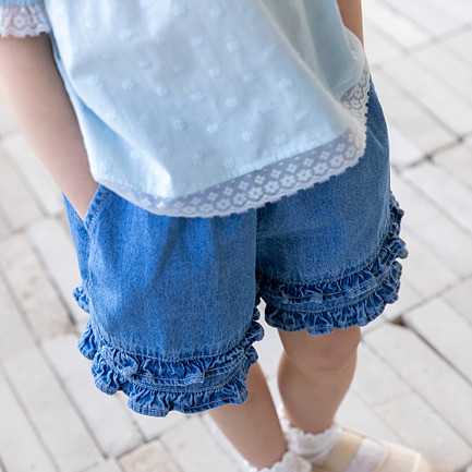 Milk Powder - Korean Children Fashion - #discoveringself - Frill Denim Pants - 9