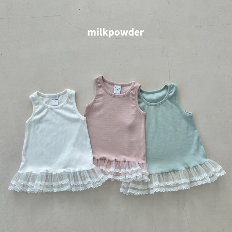 Milk Powder - Korean Children Fashion - #kidsshorts - Biju Sleeveless Tee
