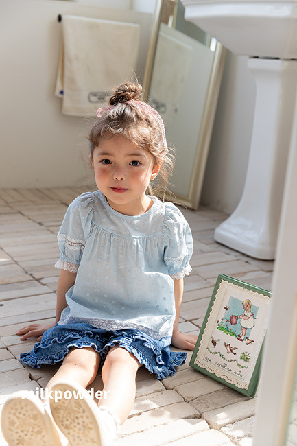 Milk Powder - Korean Children Fashion - #kidsshorts - Frill Denim Pants - 11